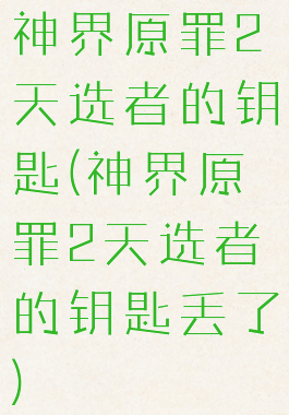 神界原罪2天选者的钥匙(神界原罪2天选者的钥匙丢了)