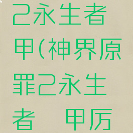 神界原罪2永生者铠甲(神界原罪2永生者铠甲厉害吗)