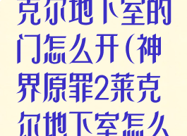 神界原罪2莱克尔地下室的门怎么开(神界原罪2莱克尔地下室怎么进)