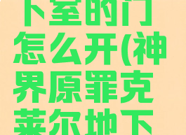 神界原罪2莱克尔地下室的门怎么开(神界原罪克莱尔地下室怎么开门)