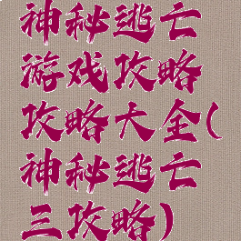 神秘逃亡游戏攻略攻略大全(神秘逃亡三攻略)