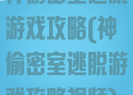 神偷密室逃脱游戏攻略(神偷密室逃脱游戏攻略视频)
