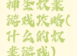 神圣奴隶游戏攻略(什么的奴隶游戏)