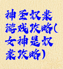 神圣奴隶游戏攻略(女神是奴隶攻略)