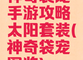 神奇袋宠手游攻略太阳套装(神奇袋宠图鉴)