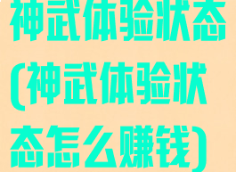 神武体验状态(神武体验状态怎么赚钱)
