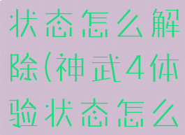 神武4体验状态怎么解除(神武4体验状态怎么解除限制)