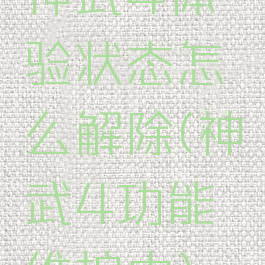 神武4体验状态怎么解除(神武4功能维护中)