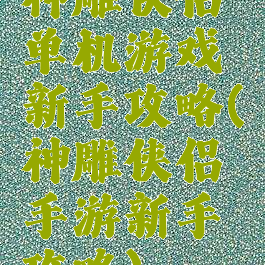 神雕侠侣单机游戏新手攻略(神雕侠侣手游新手攻略)