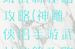 神雕侠侣手游武林秘籍攻略(神雕侠侣手游武林秘籍攻略大全)