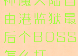 神魔大陆自由港监狱最后个BOSS怎么打