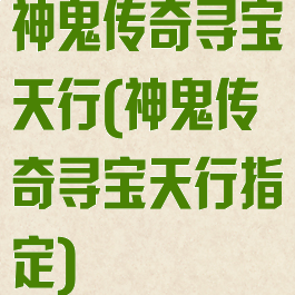 神鬼传奇寻宝天行(神鬼传奇寻宝天行指定)