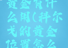 科尔戈的黄金有什么用(科尔戈的黄金位置怎么过去)