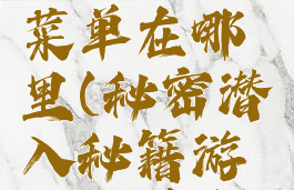 秘密潜入秘籍游戏菜单在哪里(秘密潜入秘籍游戏菜单在哪里找)