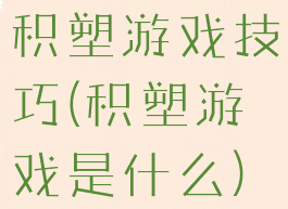 积塑游戏技巧(积塑游戏是什么)