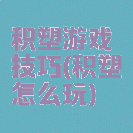 积塑游戏技巧(积塑怎么玩)