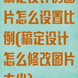 稿定设计的图片怎么设置比例(稿定设计怎么修改图片大小)