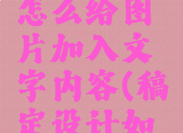 稿定设计怎么给图片加入文字内容(稿定设计如何加图)