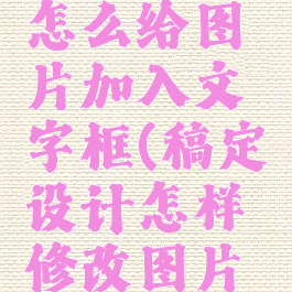 稿定设计怎么给图片加入文字框(稿定设计怎样修改图片上的文字)