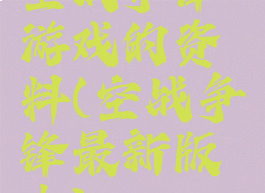 空战争锋游戏的资料(空战争锋最新版本)