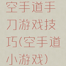 空手道手刀游戏技巧(空手道小游戏)