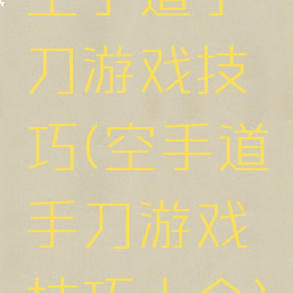 空手道手刀游戏技巧(空手道手刀游戏技巧大全)