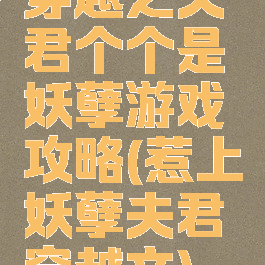 穿越之夫君个个是妖孽游戏攻略(惹上妖孽夫君穿越文)