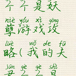 穿越之夫君个个是妖孽游戏攻略(我的夫君个个是妖孽攻略)