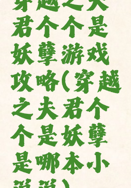 穿越之夫君个个是妖孽游戏攻略(穿越之夫君个个是妖孽是哪本小说说)