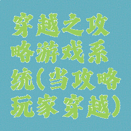穿越之攻略游戏系统(当攻略玩家穿越)