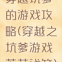 穿越坑爹的游戏攻略(穿越之坑爹游戏落花浅笑)