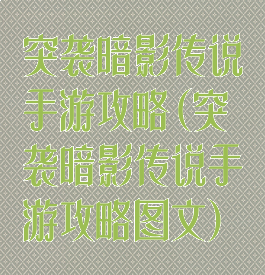 突袭暗影传说手游攻略(突袭暗影传说手游攻略图文)