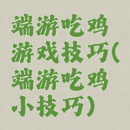 端游吃鸡游戏技巧(端游吃鸡小技巧)
