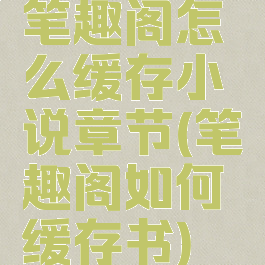 笔趣阁怎么缓存小说章节(笔趣阁如何缓存书)