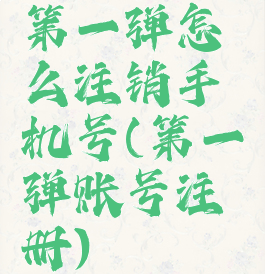 第一弹怎么注销手机号(第一弹账号注册)