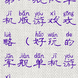 第一舰队单机版游戏攻略(好玩的军舰单机游戏)