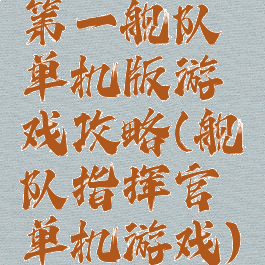 第一舰队单机版游戏攻略(舰队指挥官单机游戏)