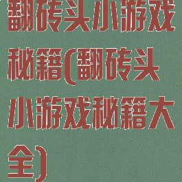 翻砖头小游戏秘籍(翻砖头小游戏秘籍大全)