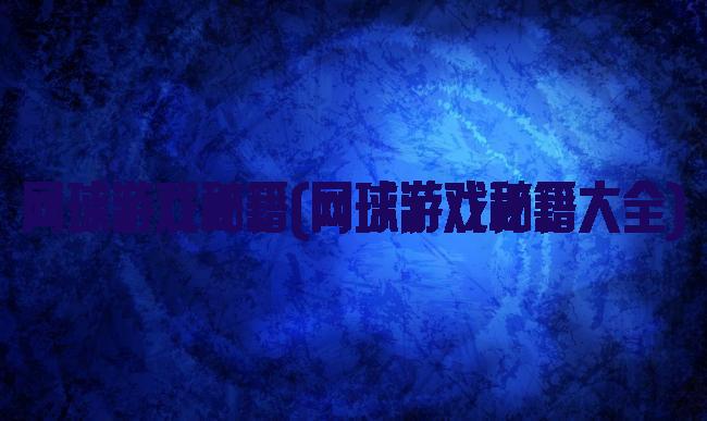 网球游戏秘籍(网球游戏秘籍大全)