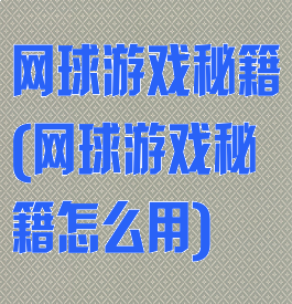 网球游戏秘籍(网球游戏秘籍怎么用)