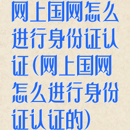 网上国网怎么进行身份证认证(网上国网怎么进行身份证认证的)