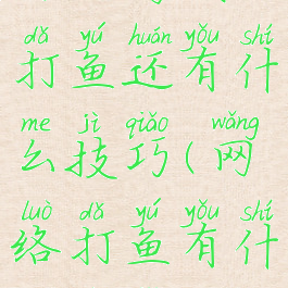 网上游戏打鱼还有什么技巧(网络打鱼有什么技巧)