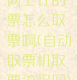 网上订的票怎么取票啊(自动取票机取票流程图)