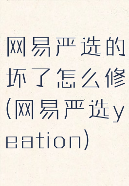 网易严选的坏了怎么修(网易严选yeation)