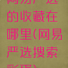 网易严选的收藏在哪里(网易严选搜索彩蛋)