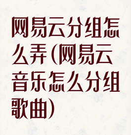 网易云分组怎么弄(网易云音乐怎么分组歌曲)