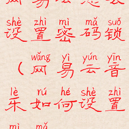 网易云怎么设置密码锁(网易云音乐如何设置密码?)