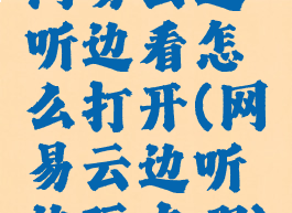 网易云边听边看怎么打开(网易云边听边玩在哪)