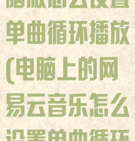 网易云音乐电脑版怎么设置单曲循环播放(电脑上的网易云音乐怎么设置单曲循环)