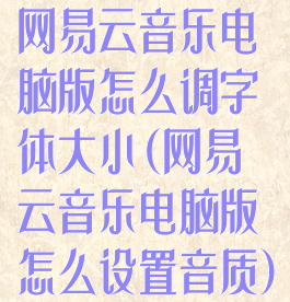 网易云音乐电脑版怎么调字体大小(网易云音乐电脑版怎么设置音质)